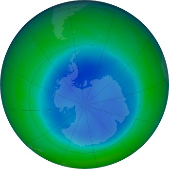 Antarctic ozone map for 2022-08